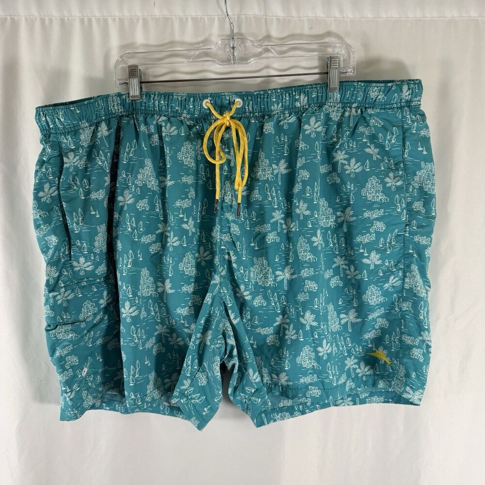 Tommy Bahama Relax Swim Trunks Men's 3XB Blue Hawaiian Mesh Lined Pockets